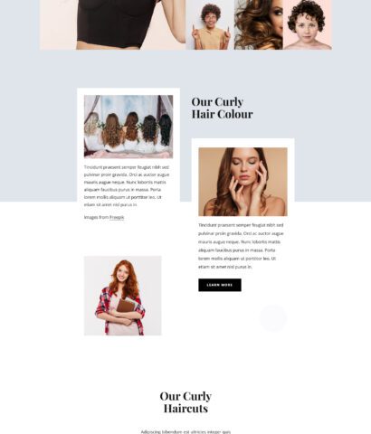 Curly Hair Salon – Tailored Web Design for Curly Hair Enthusiasts