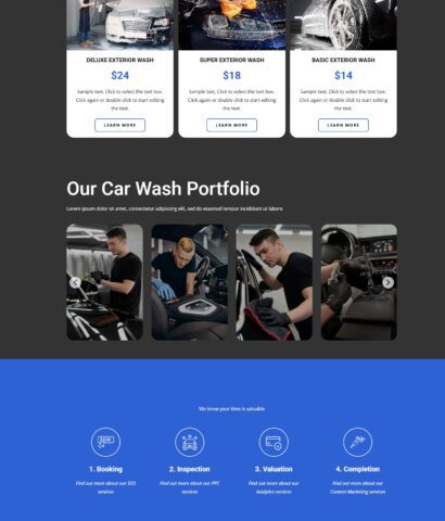 Full-Service Car Wash Website for Sparkle Shine Car Wash