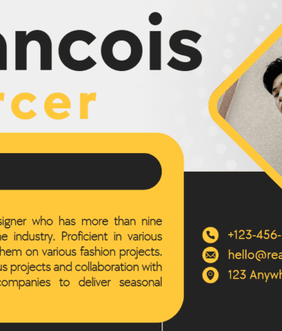 Black Yellow Modern Fashion Designer Resume