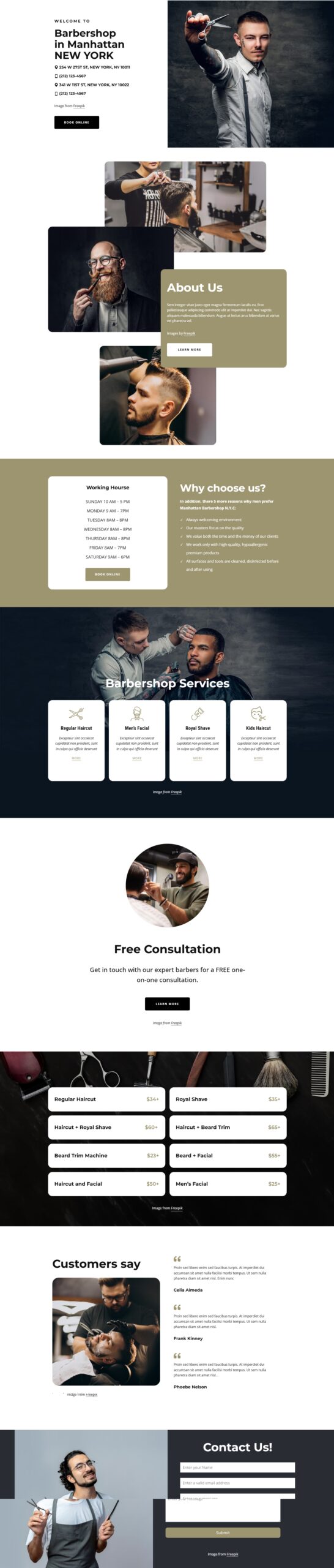 Manhattan Barbershop WordPress Website for Midtown Grooming