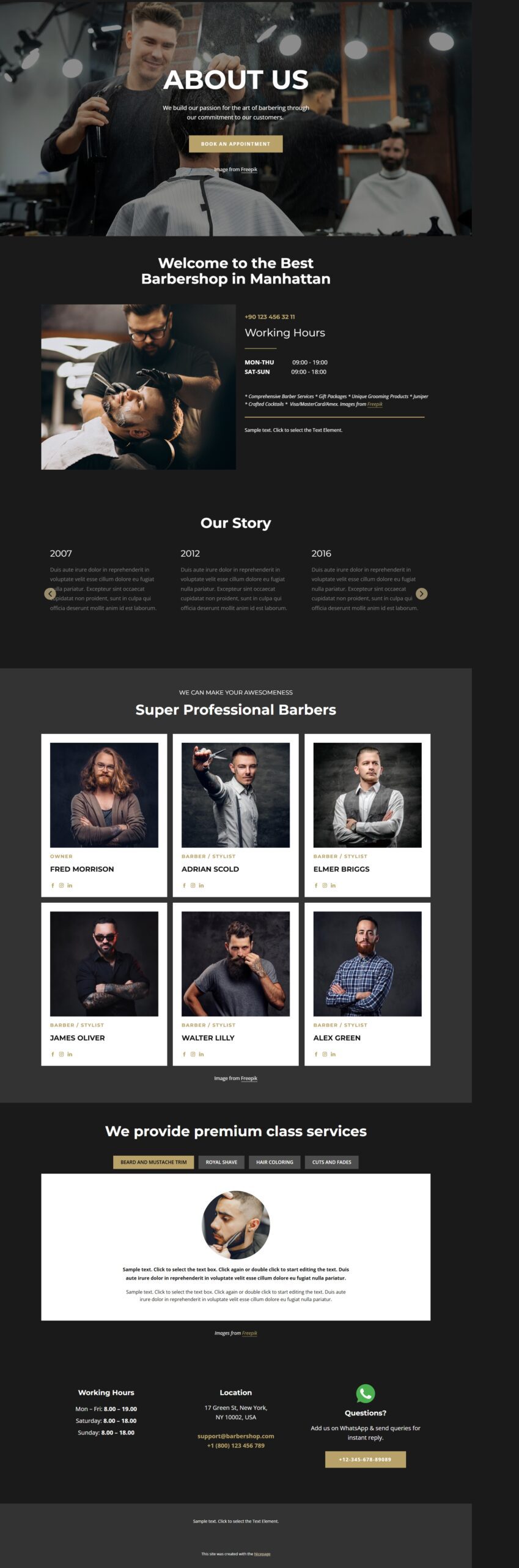 Professional Barbers Website for Elite Cuts Barber Shop